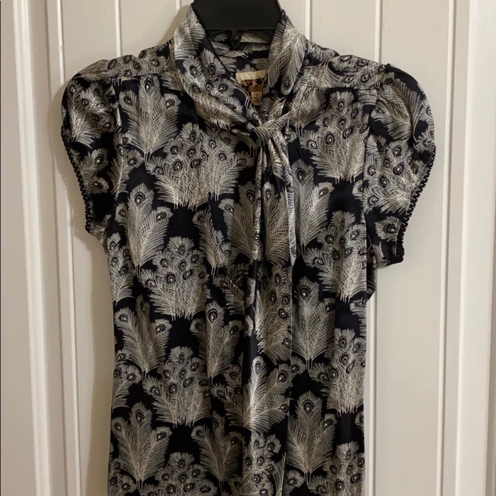 Free People peacock feather blouse